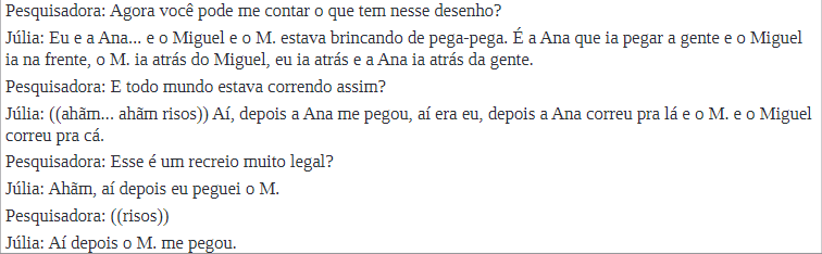 Quadro 5: Transcrição da entrevista DH – Júlia