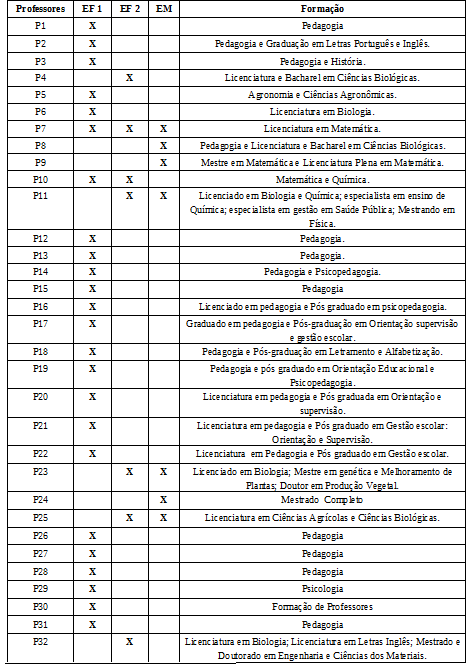 Formação dos docentes