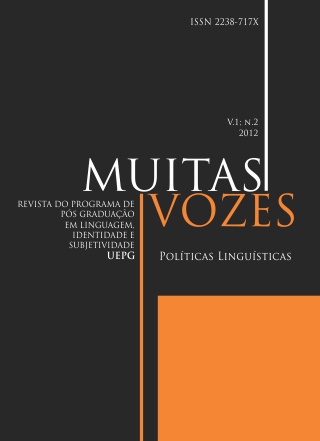 					Visualizar v. 1 n. 2 (2012): Políticas linguísticas
				